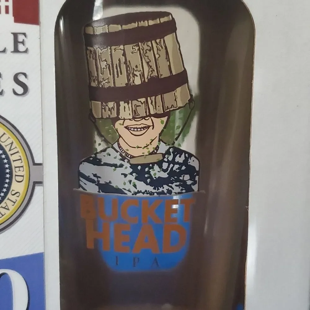 Thirsty Planet Brewing Bucket Head IPA Pint Glasses Set of 2 Austin Texas Beer